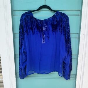 Twelfth Street by Cynthia Vincent Blue Dolman Top